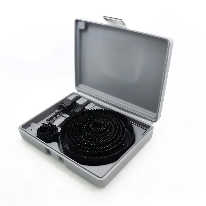 JUSTINLAU 16 pièces de 19-127mm scie cloche pour le travail du bois boîte en plastique ensemble outil de forage de