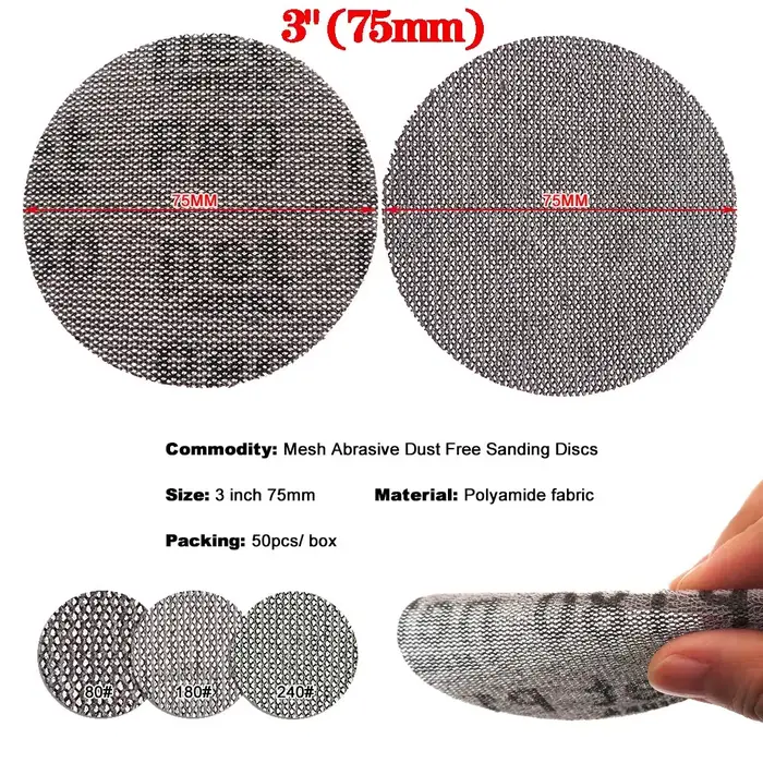 3/4/5/6 pouces Mirka Autonet crochet et boucle disques abrasifs sans poussière papier de verre disqu