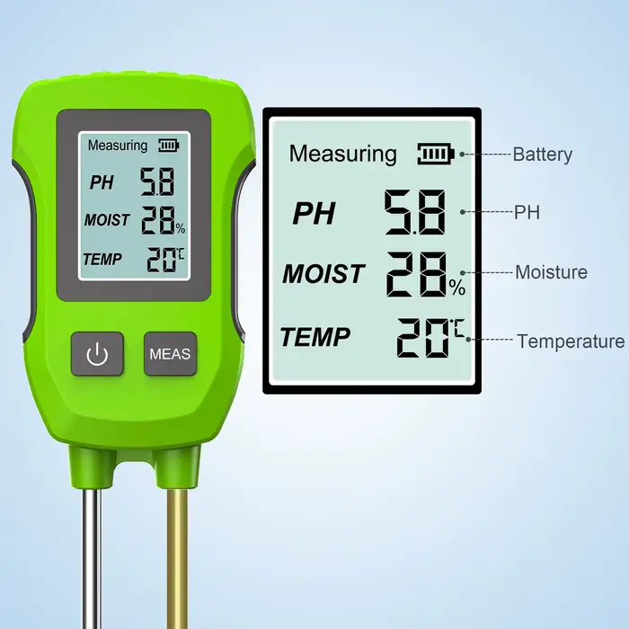 Testeur de sol numérique LCD 3 en 1, PH/humidité/température, compteur de sol de haute précision ave