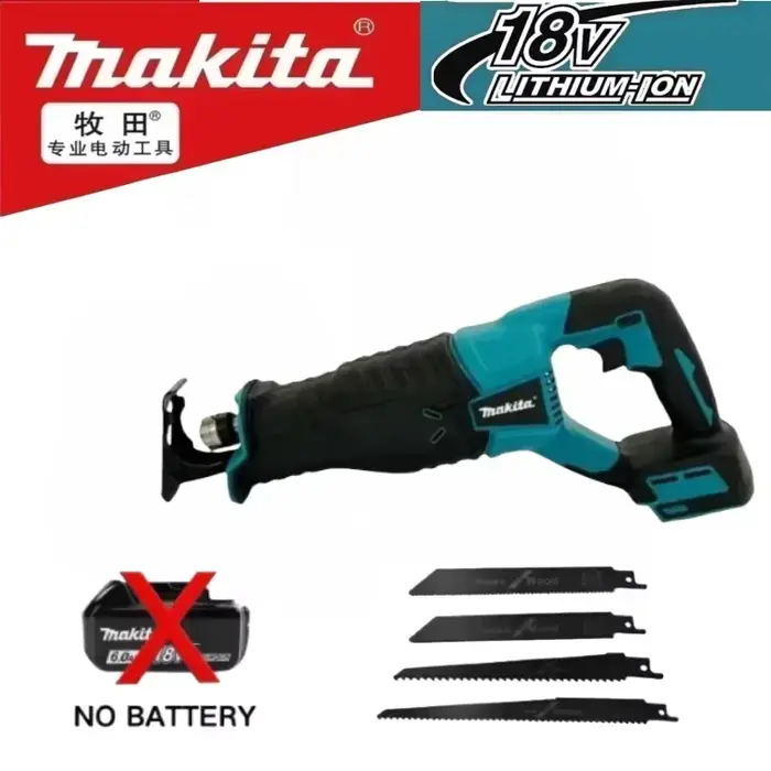 Scie alternative sans fil Makita pour la coupe du bois/métal avec 4 lames, outil électrique portable