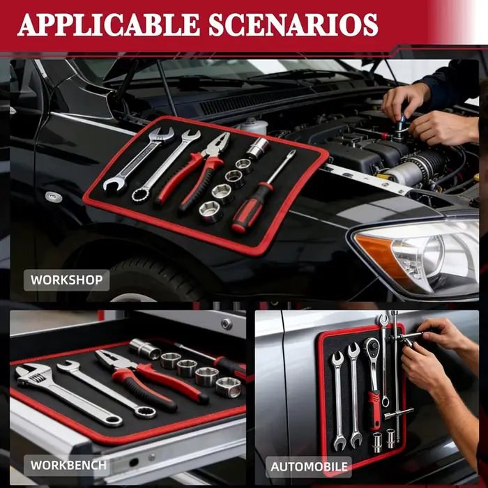 Ensemble de 3 tapis magnétiques flexibles pour outils