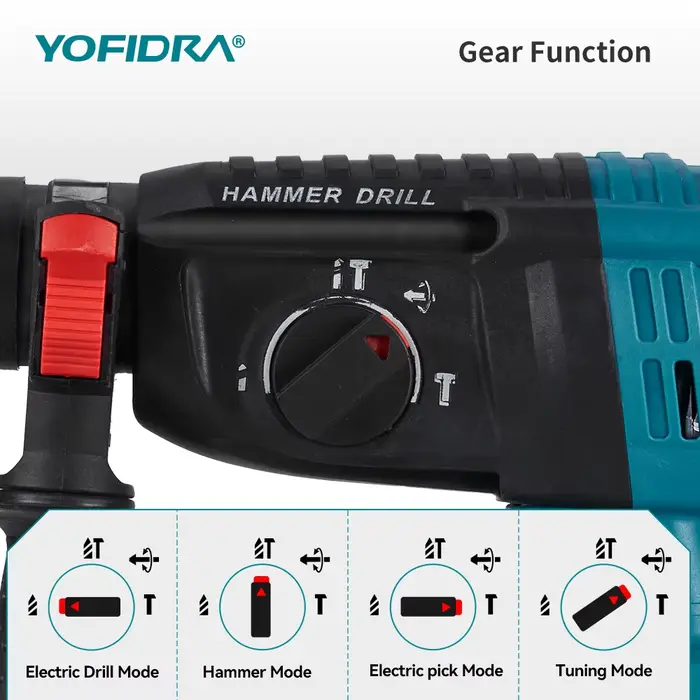 Marteau perforateur électrique sans fil YOFIDRA 26 mm