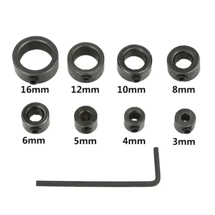 Anneaux d'arrêt de profondeur de foret portables, 8 pièces, colliers réglables de 3 à 16mm, positionneur, pour le travail du bois de précision