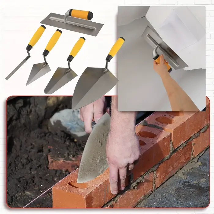 5 pièces Mason Set manche en bois en acier au carbone