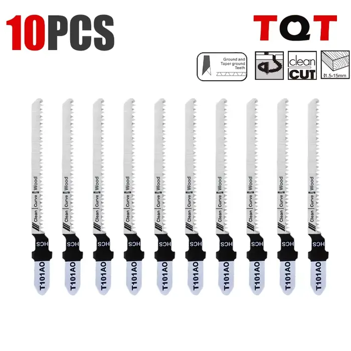 Lames de scie sauteuse Tqt T101Aol 10 pièces, jeu de lames de scie sauteuse 20 Tpi, tige en T, pour 