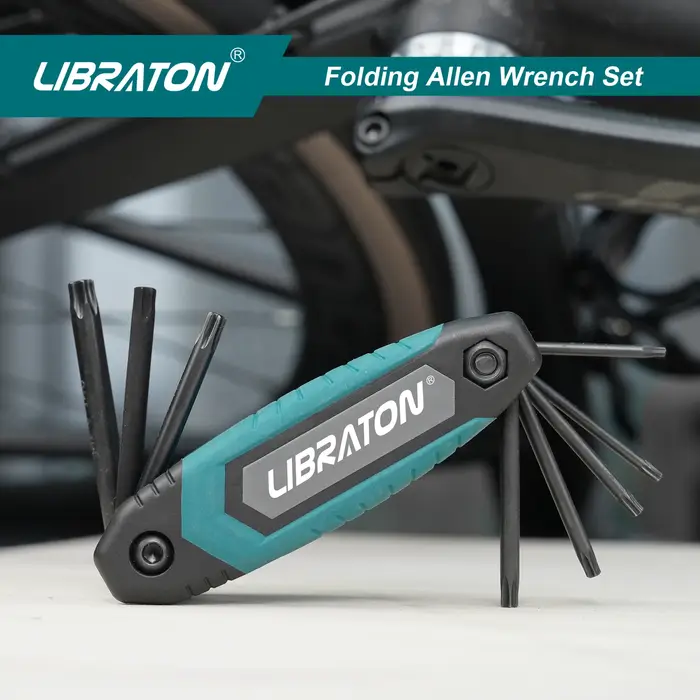 Libraton 8 en 1 clé hexagonale Torx pliante Allen poche clé étoile Portable Kit tailles T-9 à T-40 p