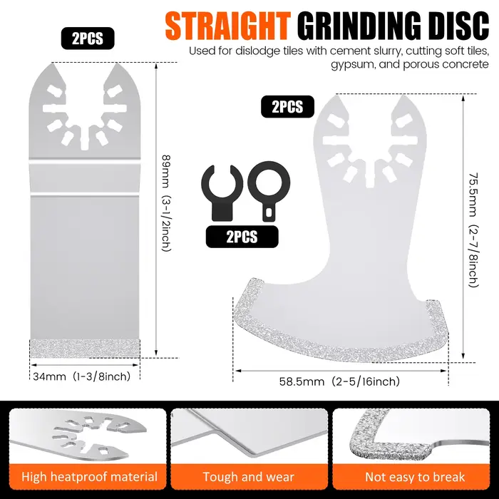 3-12 pièces diamant Segment balançoire multi-outil lame oscillante mortier outil de coupe précis multifonctionnel coulis dissolvant lames Kit