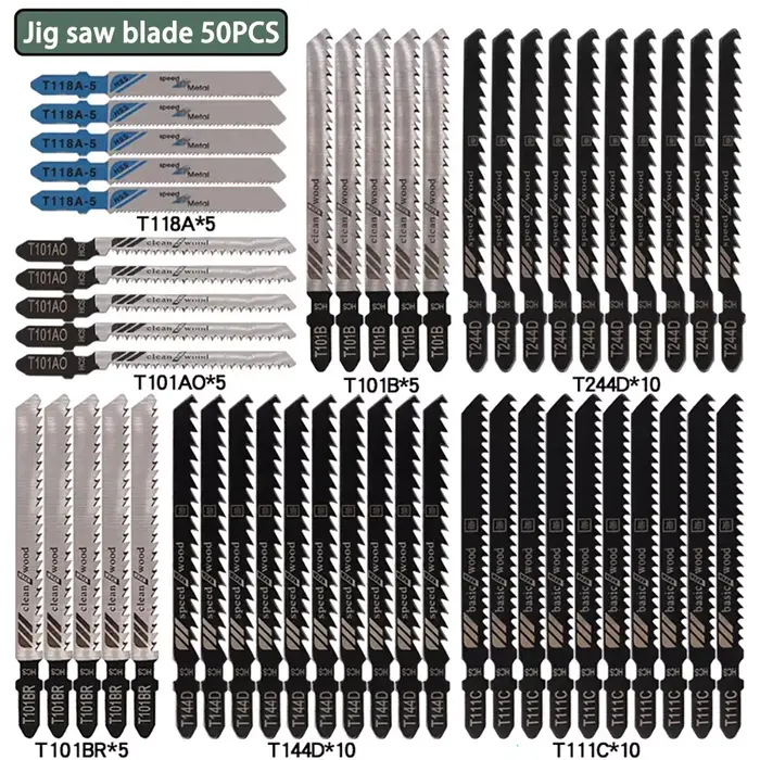 Jeu de scies sauteuses à tige en T, lame de scie sabre HCS HSS, scie sauteuse pour bois, plastique, 