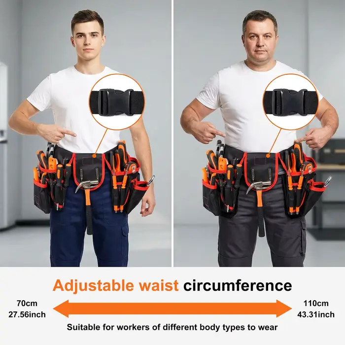 Ceinture porte-outils magnétique réglable multi-poches pour marteau