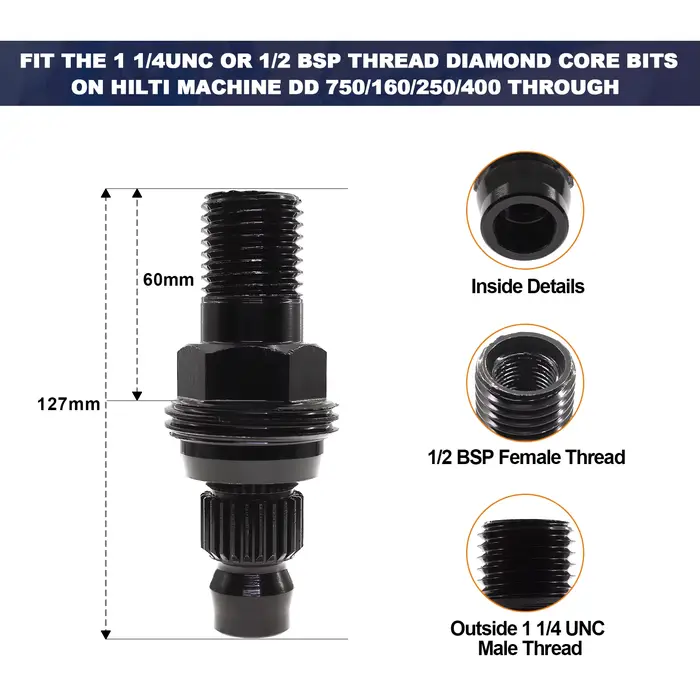 BRSCHNITT 1pc Adaptateur DD-BU pour perceuse à noyau HILTI