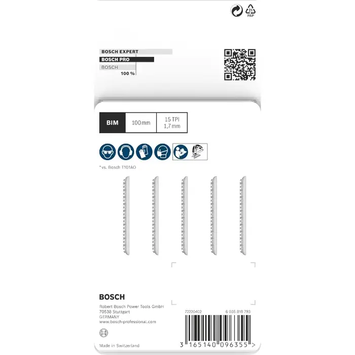 BOSCH 2608634897 Lame de scie sauteuse T101AIF pour le travail du bois dur