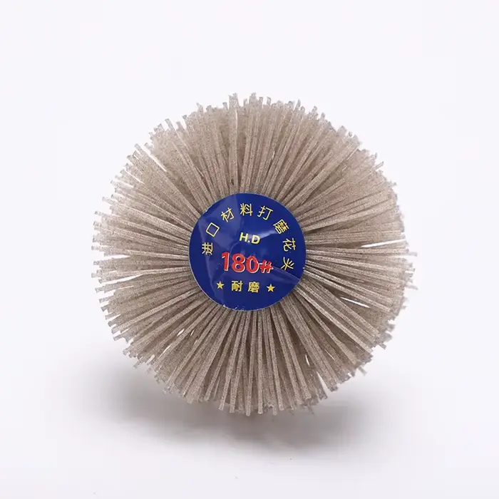 Perceuse en fil abrasif 80mm, roue de meulage en Nylon, brosse de polissage radiale pour meubles en 