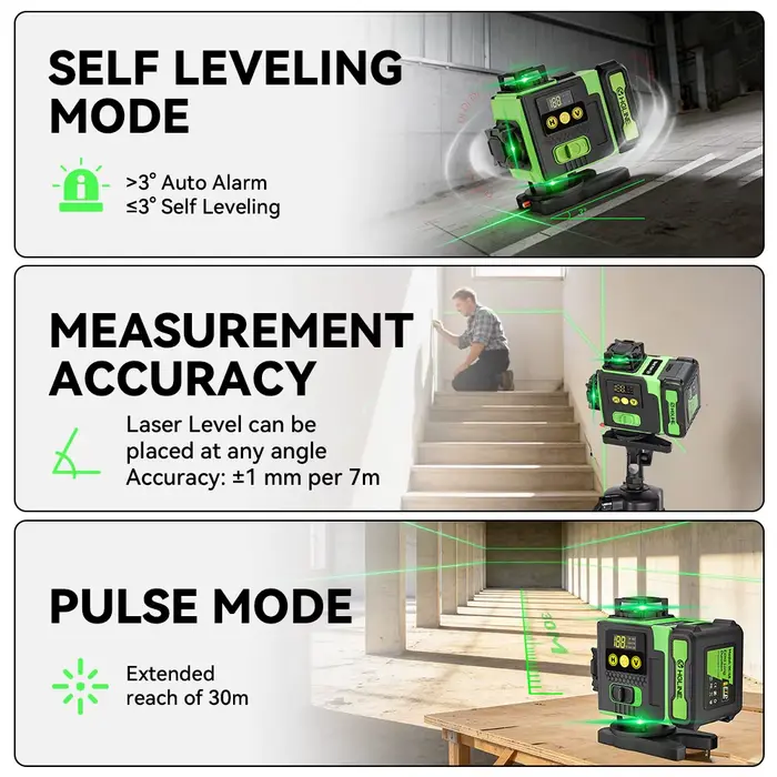 HGLINE 16 lignes niveau Laser APP télécommande niveaux horizontaux verticaux affichage de puissance