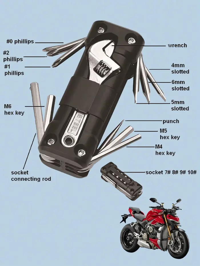 Kit d'outils pliants multifonctions en acier au carbone – Poignée ergonomique et mécanisme de verrouillage