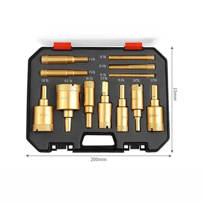 JUSTINLAU Ensemble de 12 forets diamantés brasés de 6 à 35 mm pour granit