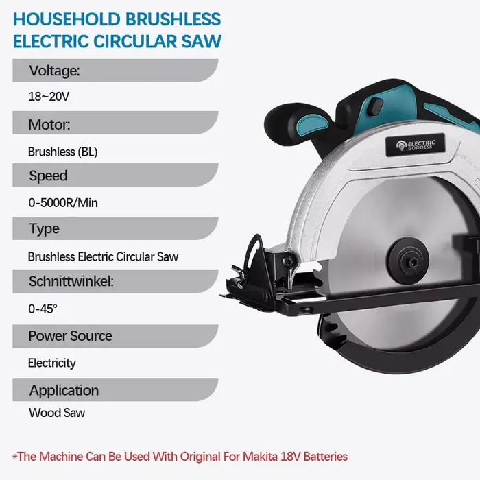 Makita – scie circulaire électrique sans balais de 5/7 pouces