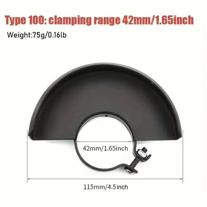 Meuleuse d'angle noire 4.5/5 pouces, protection de sécurité en métal, couverture de roue pour meuleuse d'angle électrique
