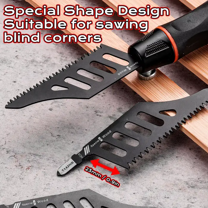 Lames de scie sauteuse pour coupes d'angle à 90 degrés, lames de scie irrégulières pour bois, plastique, panneaux de fibres, lames de scie courbées, lames de scie sauteuse