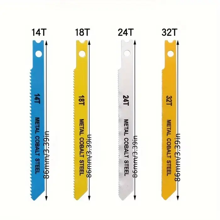 Jeu de lames de scie sauteuse 7 pièces-coupe en bois/métal/plastique avec dents grossières et fines