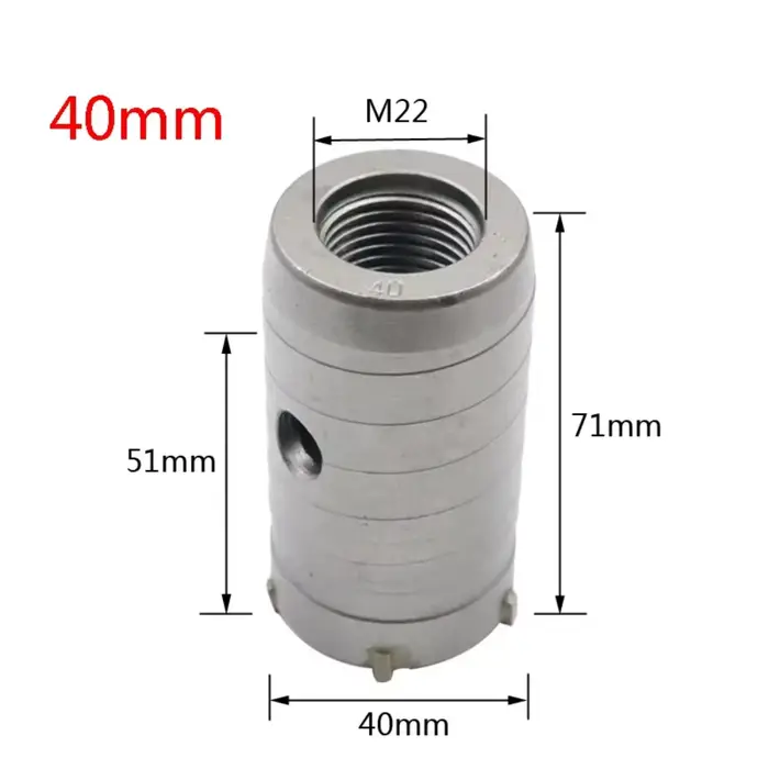 Scie cloche pour béton 40mm-60mm, arbre rond, coupe du métal, outil de Construction de maçonnerie, r