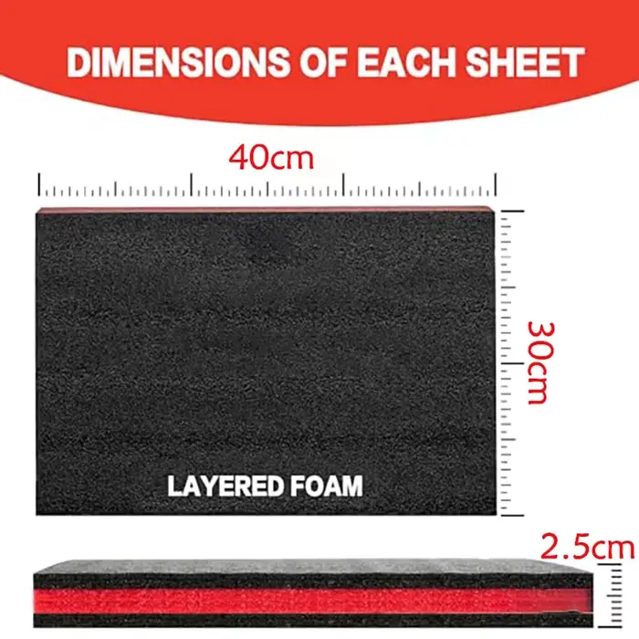 Paquet de 3 boîtes à outils en mousse, Inserts en mousse d'ombre à outils pour emballage de boîtes à