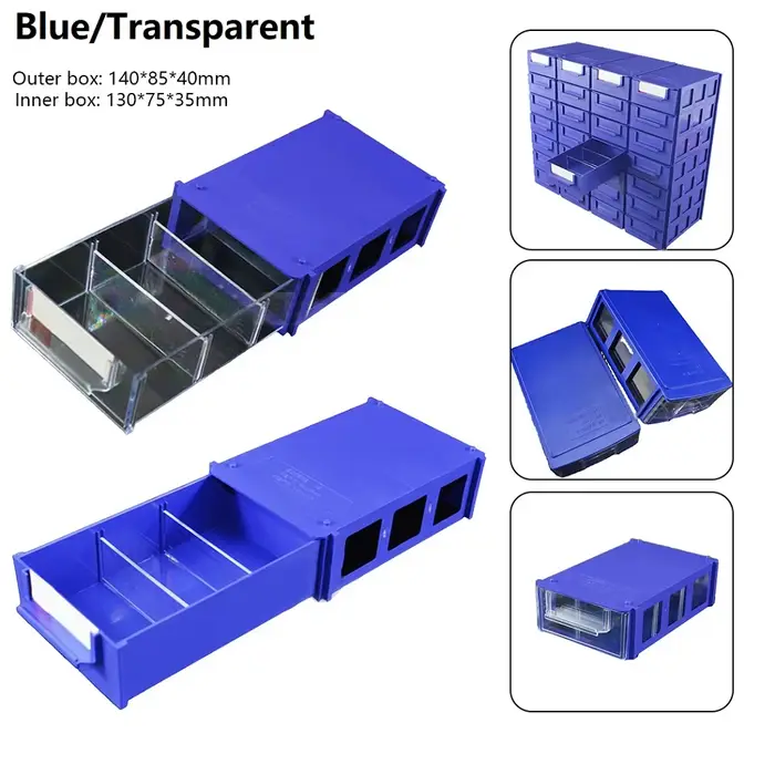 Boîtes de rangement de pièces de quincaillerie en plastique empilables