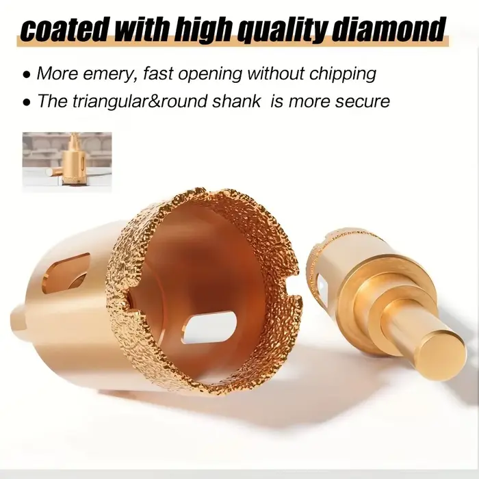 Kit de 12 forets diamantés pour verre, marbre et pierre - Kit de scies cloches de 6 à 35 mm avec outils manuels, pour granit, carrelage, céramique