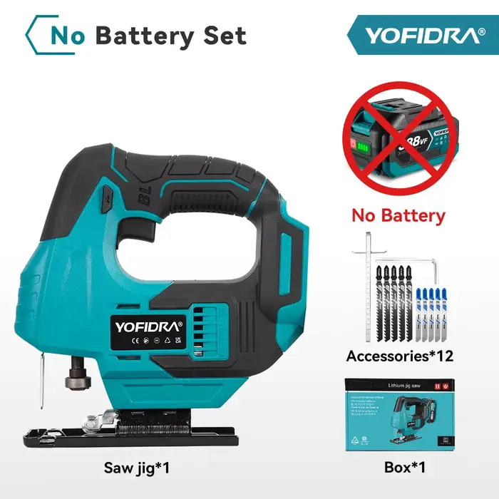 YOFIDRA – scie sauteuse électrique sans balais, 19mm, courbe Laser infrarouge, outil électrique mult