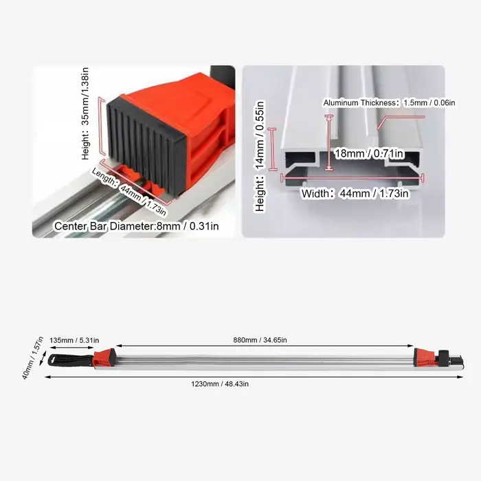 Guide de coupe droite pour scie circulaire