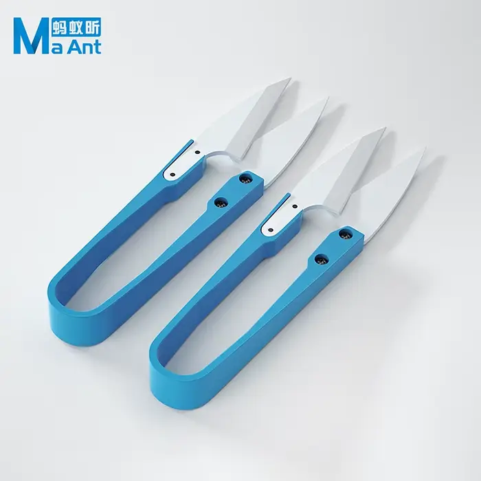 MaAnt – ciseaux de cisaillement en U en céramique bleue isolés, pour câble de batterie de téléphone 