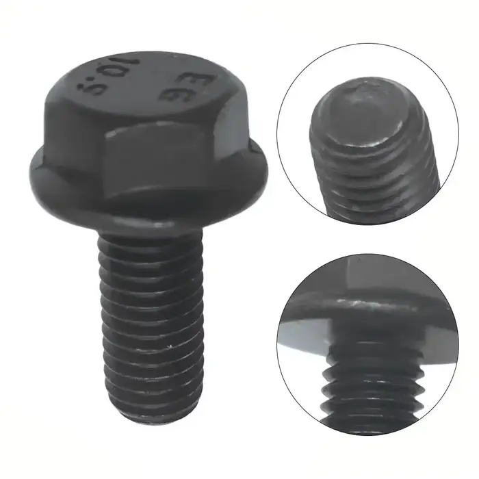 Boulon de lame de scie M8 X 20mm, filetage à main, tête hexagonale pour pièces de machine à couper, lame de scie noire 089006017064, 1 pièce