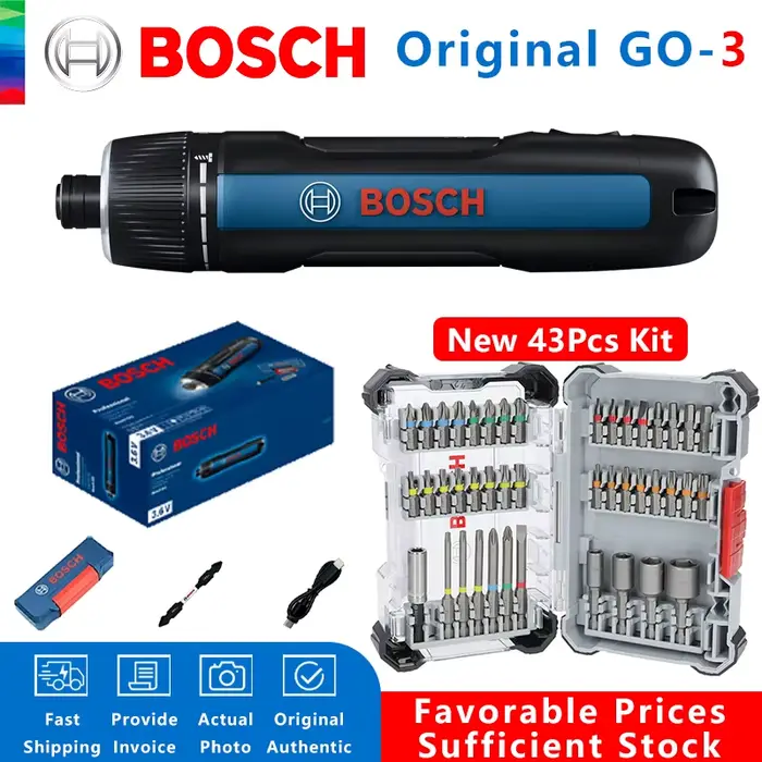 BOSCH GO 3 tournevis sans fil 3.6V batterie Lithium-ion perceuse sans fil Rechargeable avec boîte