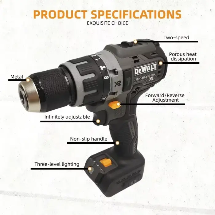 Perceuse-visseuse compacte sans balais DEWALT DCD791 : Outil électrique multifonctionnel sans fil rechargeable (machine uniquement)