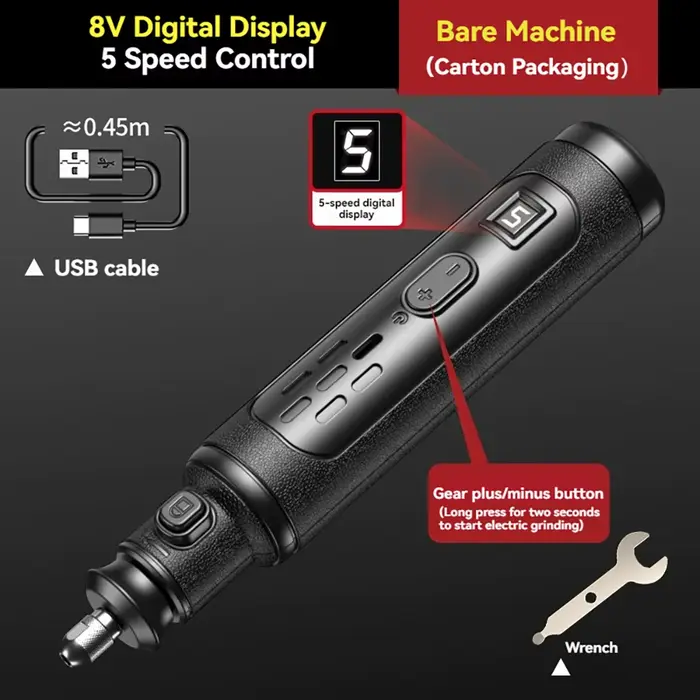 Perceuse électrique sans fil 4V/8V 5000-25000r, Mini graveur à main, stylo de gravure, perceuse de g