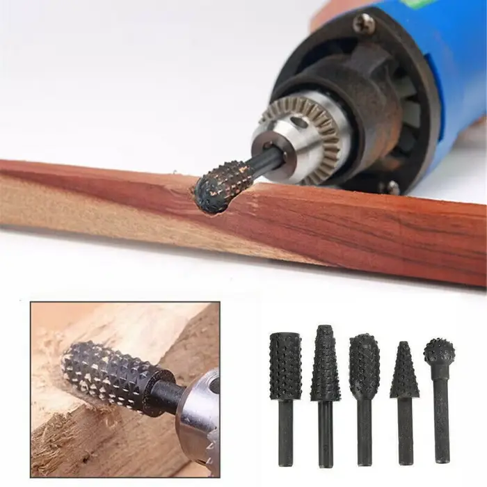 1/4 ''5 pièces jeu de forets outils de coupe pour couteau à bois outil de sculpture sur bois menuise