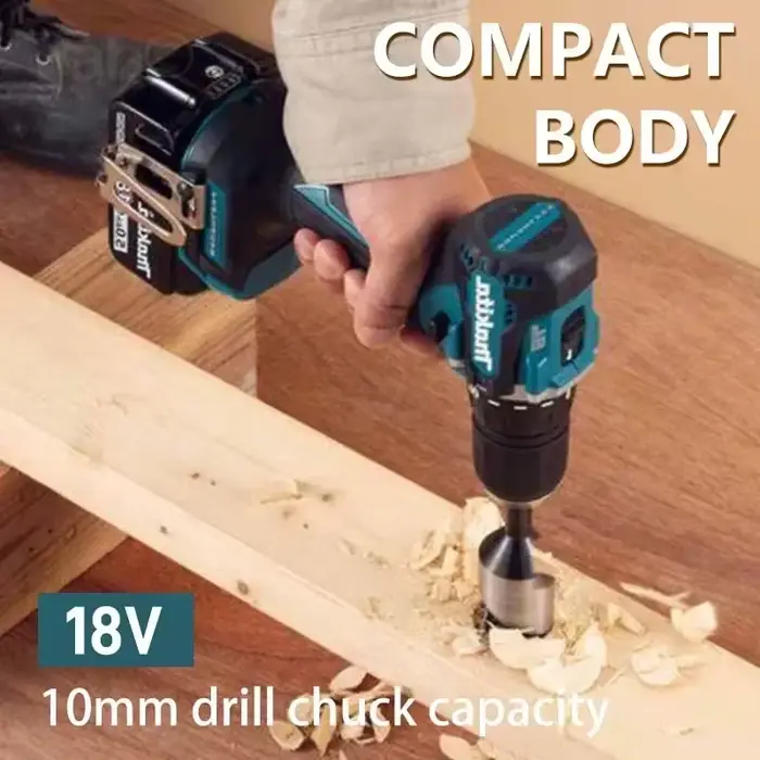 Perceuse sans fil Makita 18V sans balais DDF487 - Perceuse-visseuse électrique compacte avec 20 réglages de couple pour le bois et le métal (outil nu)