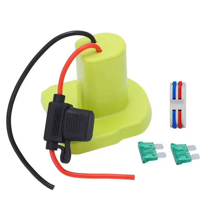 Adaptateur de batterie 18V pour Ryobi One + connecteur d'alimentation 18V avec siège d'assurance, 2 