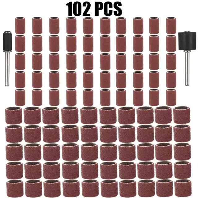 11/102 pièces Kit de tambour de ponçage grain # 80 # 120 # Bande