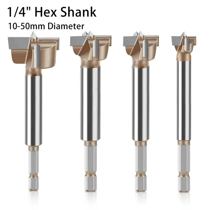 Scie à trous pour bois à tige hexagonale de 1/4 pouces