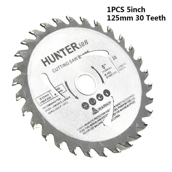 Lame de scie circulaire 125mm, disque de coupe du bois pour le travail du bois, 30 dents, alésage de