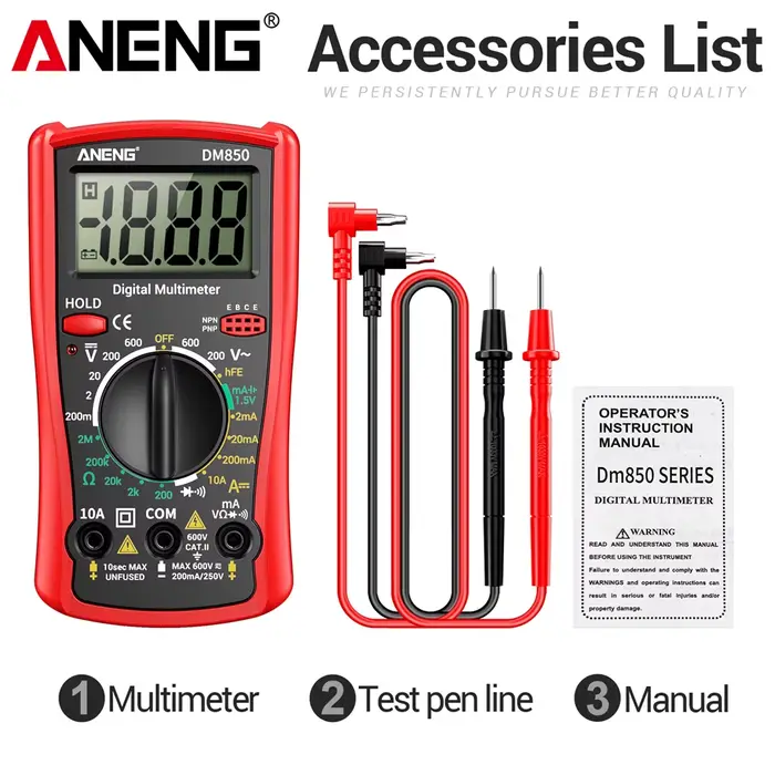 Multimètre numérique intelligent ANENG DM850, testeur automatique de tension AC/DC, ohmmètre profess