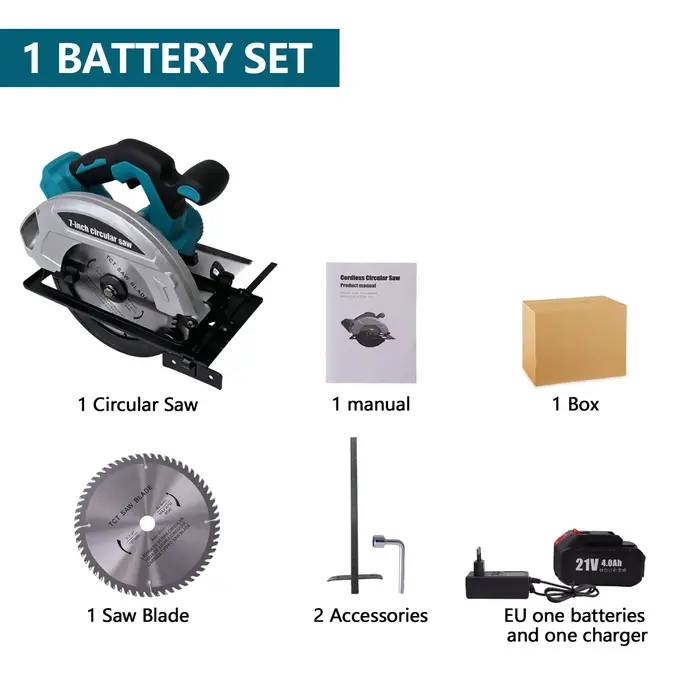 Nouvelle scie circulaire sans balais 4000W 185mm 11000 tr/min avec réglage 0-45° (modèle 2026) ° Batterie Makita 18V