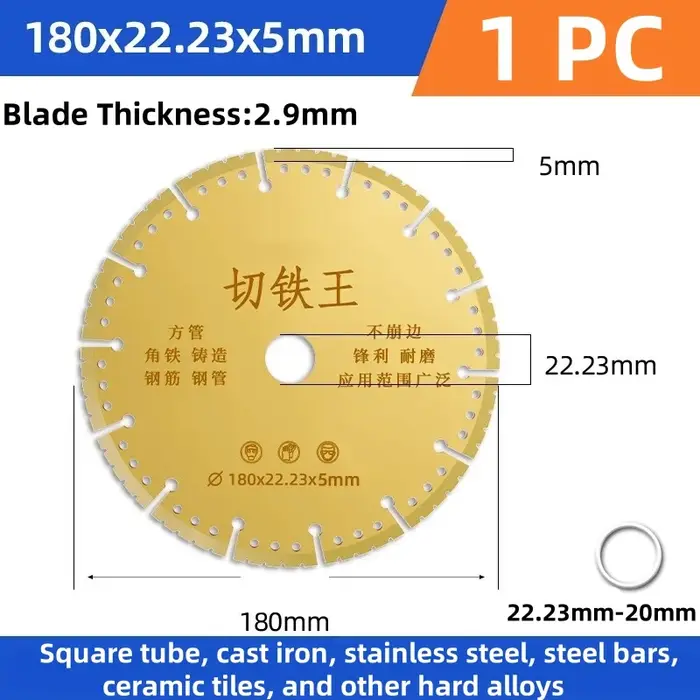 115 125 180 230mm lame de scie diamantée métal brasage fer barres d'armature en acier inoxydable disques de coupe ensemble meuleuse d'angle disque découpé roue