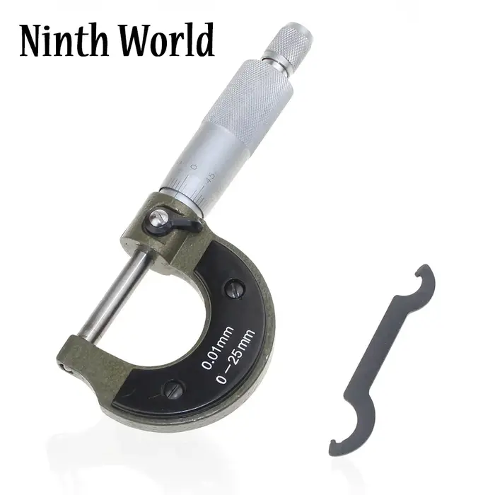 Micromètre extérieur du neuvième monde, jauge 0-25mm/0.01mm, pied à coulisse, outils de mesure avec 