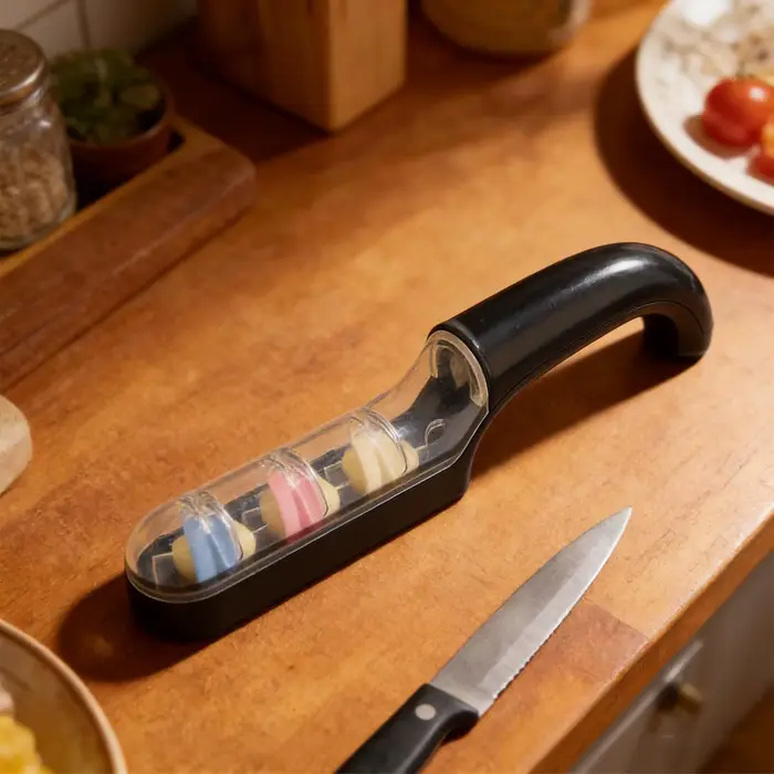 Aiguiseur d'outils 3 étapes avec poignée antidérapante pour couteaux de jardin