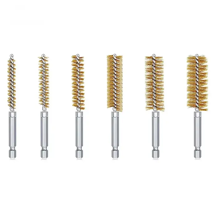 Brosse de nettoyage de perceuse en acier inoxydable, fixation de brosse métallique torsadée pour per