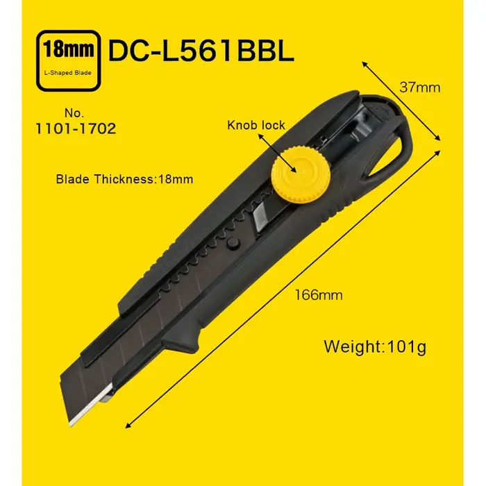 TAJIMA 1101-1702 Couteau utilitaire multifonctionnel 18 mm Couteau universel avec lames segmentées a