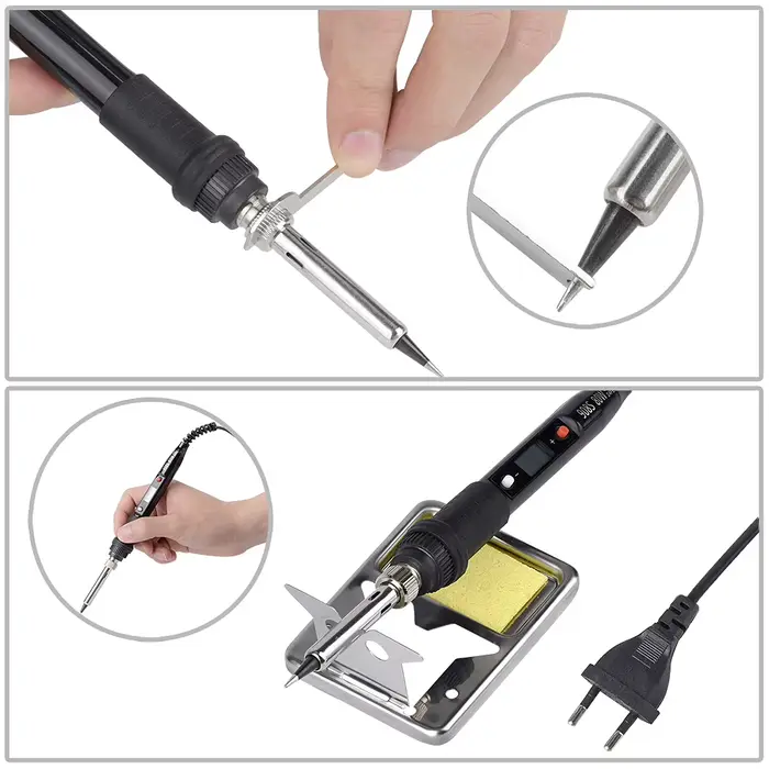 JCD 80W Kit de fer à souder électrique affichage LCD température réglable 220V 110V avec pâte à soud