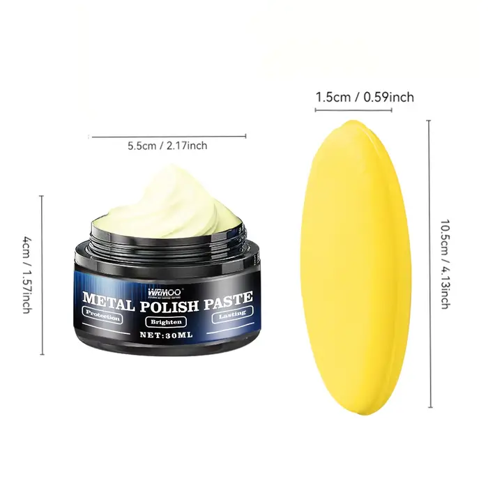 Pâte à polir pour métaux multifonctionnelle – Crème polyvalente pour rénovation des métaux/composte de réparation et de polissage chromé
