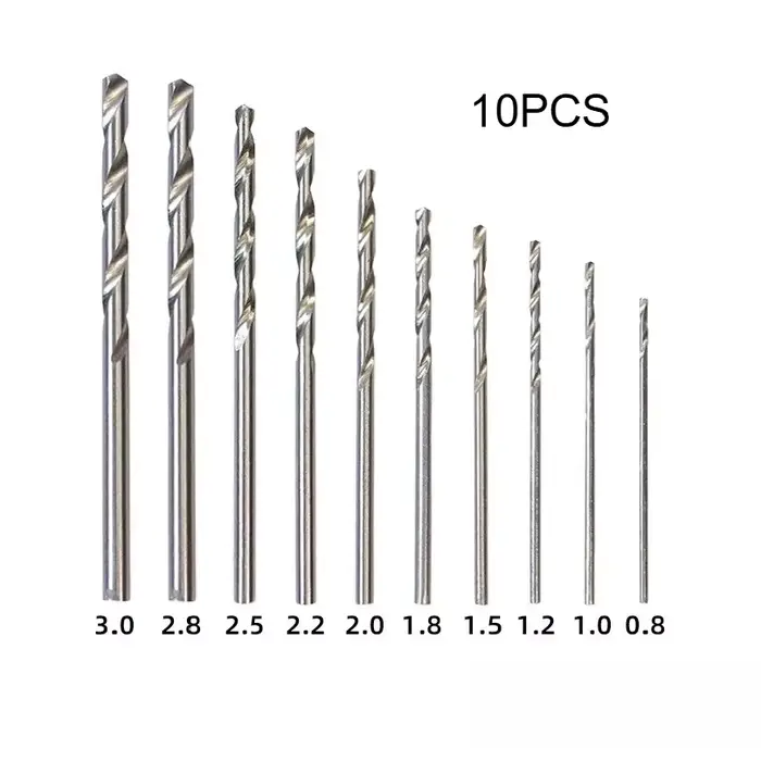 Ensemble de perceuses manuelles de taille miniature avec mandrin, plage de serrage de 0,3 à 3,2 mm, performance de perçage précise, forets à torsion manuels